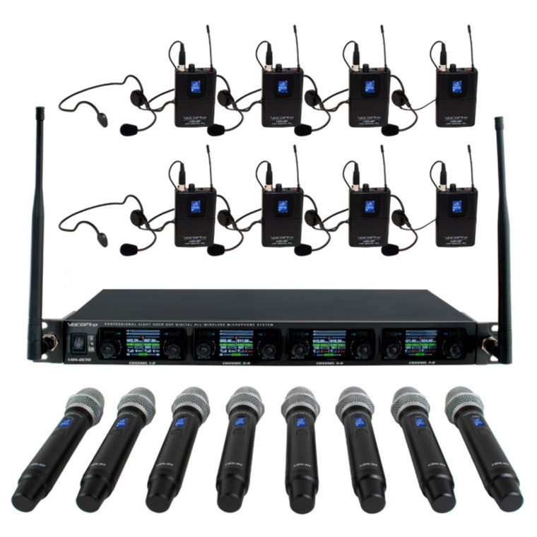 VOCOPRO UDX-OCTO-ULTRA 8 Digital PLL Wireless Rackmount Microphone / Headset System 