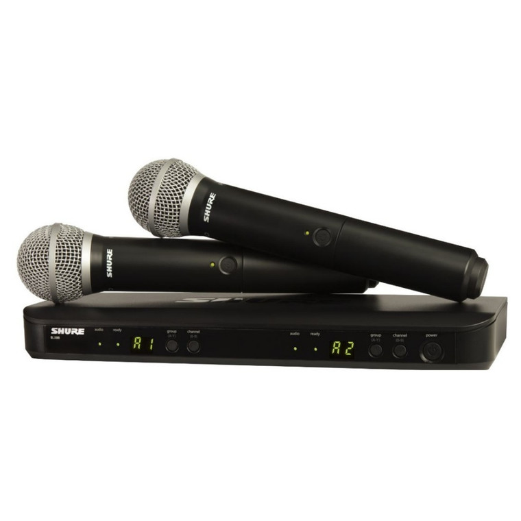 SHURE BLX288/PG58 Dual Receiver (2) Handheld Wireless Mic System