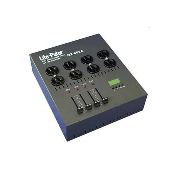その他 Lite-Puter DX-402A 4CH DMX Dimmer Pack LITE-PUTER DX-402A DMX 30amp 3600w Dimmer Onboard Controller