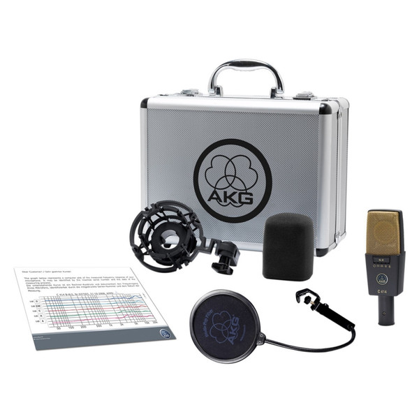 AKG C414-XLII Large Diaphragm Studio Mic with Pop Filter