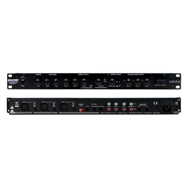 Bluetooth Rackmount Mixer ART MX622BT 6 Channel Stereo Bluetooth Rackmount Mixer - LightingelStore