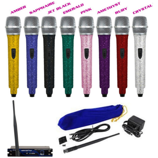 VOCOPRO UHF18-Diamond Crystal Studded Wireless Microphone System Includes  Receiver