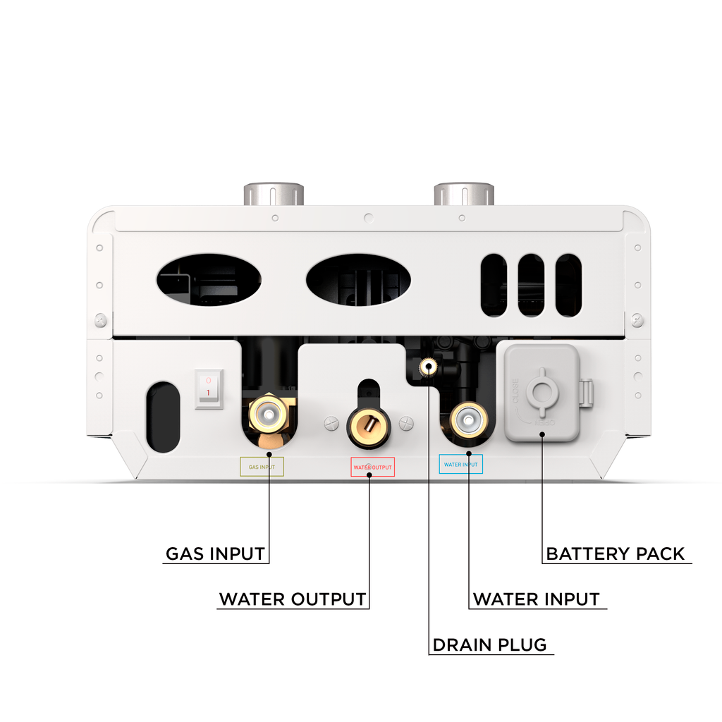 Eccotemp EL7 Portable Outdoor Tankless Water Heater Bottom Callout