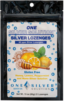 Silver Lozenges. Bag of 21. Organic Honey, Natural Lemon Oil, Peppermint Oil and and Nano-Silver Sol.