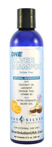 Silver Sol Shampoo. Sulfate Free with Coconut, Lavender, and Orange Peel Essential Oils