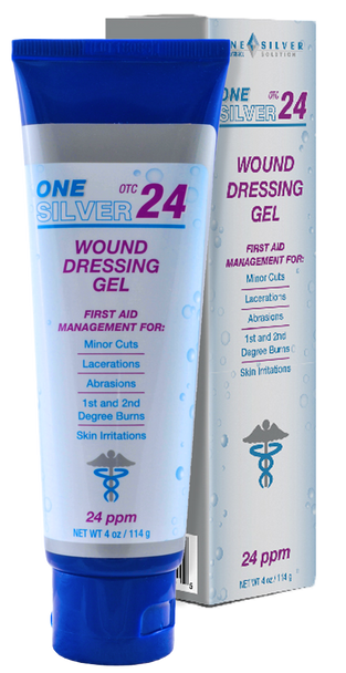 24 ppm Silver Gel OTC.  4 oz Tube. Topical Wound Care and First Aid Management