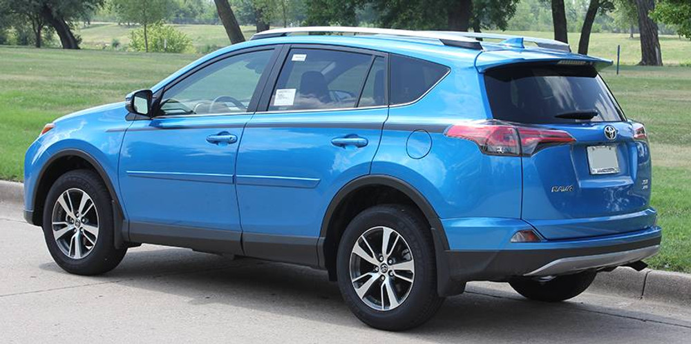 Stripeman.com - 2016-2019 Rav 4 Ravage Side Graphic Kit Driver Side Rear Angle