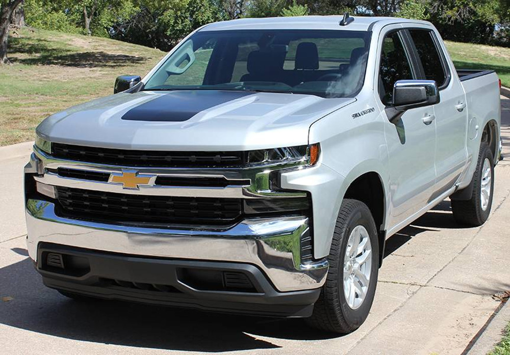 2019 and 2020 Chevy Silverado T-Boss Hood Graphic Kit Front View