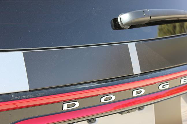 Stripeman.com 2014-2026 Dodge Durango Rally Stripe Graphic Kit Rear Hatch Detail
