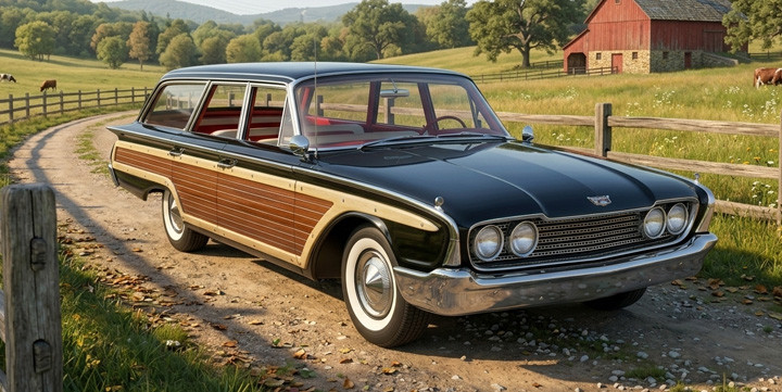 Stripeman.com OTC63 Light trim woodgrain on Ford Country Squire