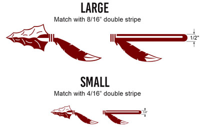 Stripeman.com Arrowhead Pinstripe Decal Set Accent Points