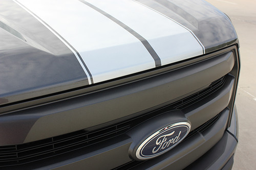 2015-2017 Ford F-150 F-Rally Graphic Kit by Stripeman.com Nose View 2015-2017 Ford F-150 F-Rally Graphic Kit by Stripeman.com Nose View