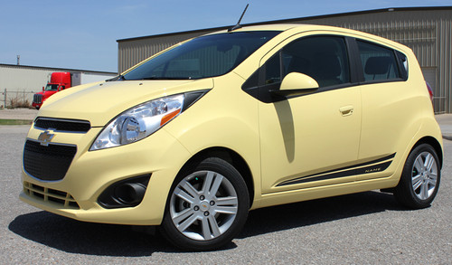 www.stripeman.com Chevy Spark Flash Vinyl Side Stripes Graphic Kit Diagonal View www.stripeman.com Chevy Spark Flash Vinyl Side Stripes Graphic Kit Diagonal View