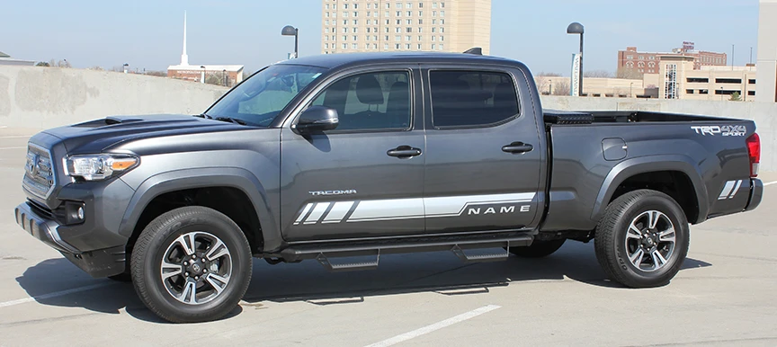 Oracal TRD Off-Road Decal Set – Blue Racing Stripes For Tacoma / Tundra Bed Side (3" X 18", Vinyl, Self-Adhesive)