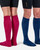 Fuchsia and Navy - Women's 2-Pack Snuggle Over the Calf Gripper Socks