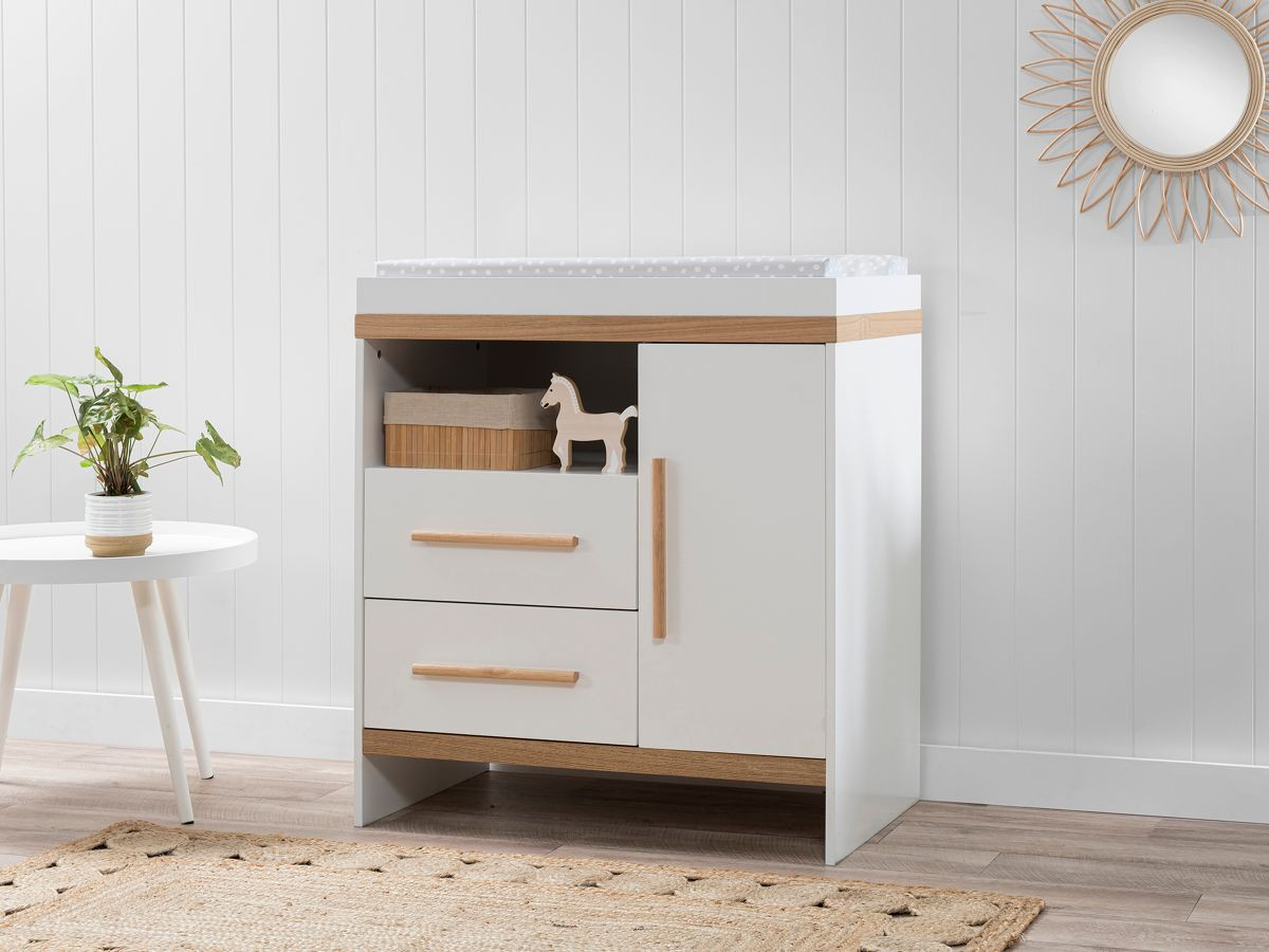 Mocka Alta Change Table White/Natural Nursery Furniture