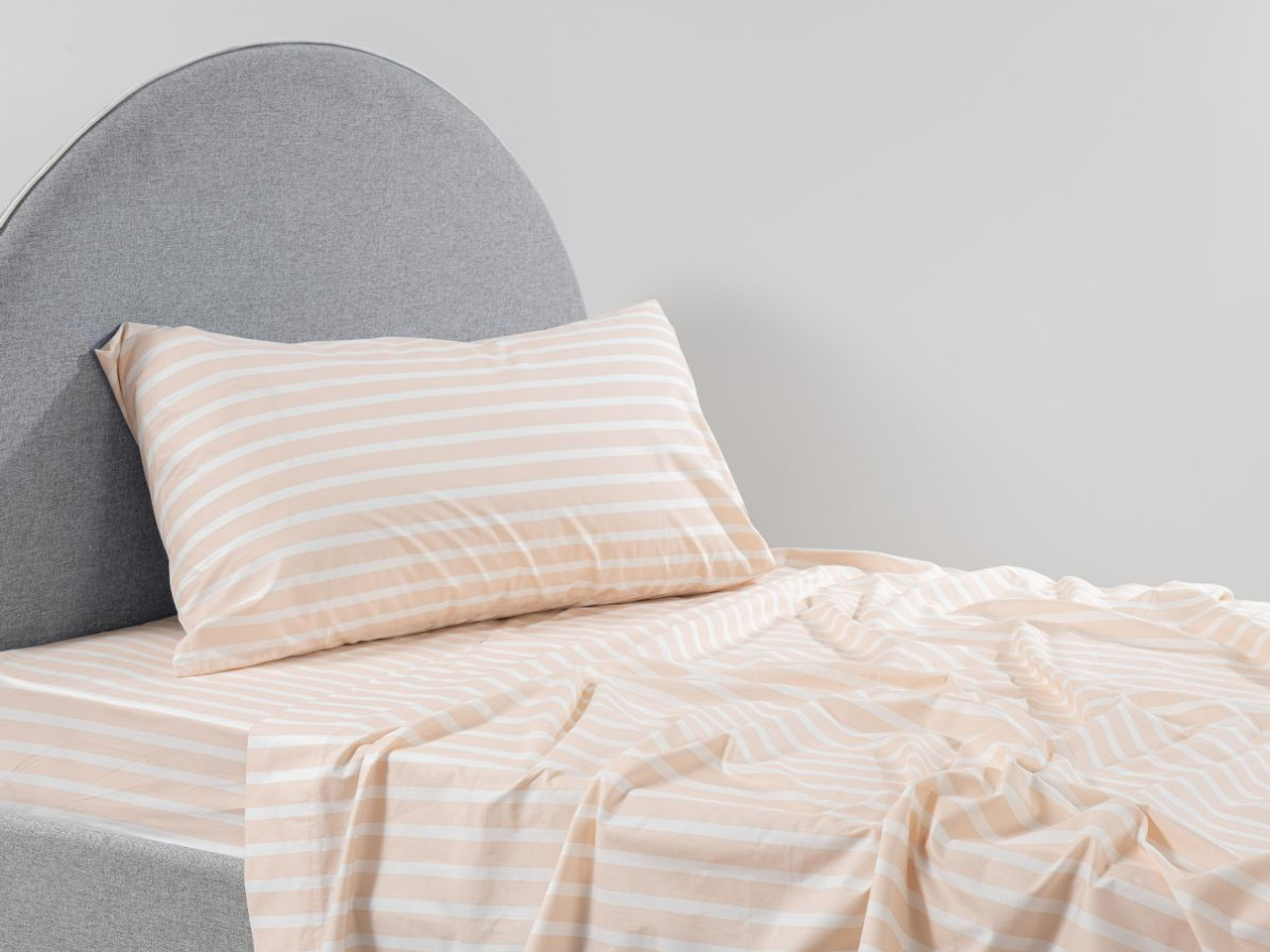 Stripe Peach Cotton Sheet Set Single Kids Bedding