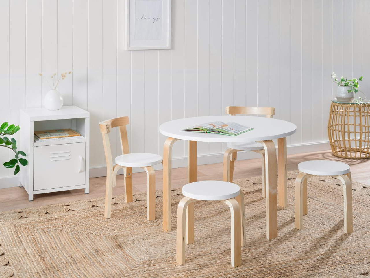 kids white table and chair set