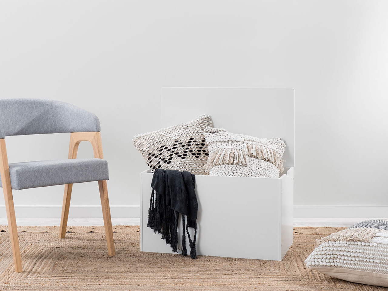 white wicker toy chest