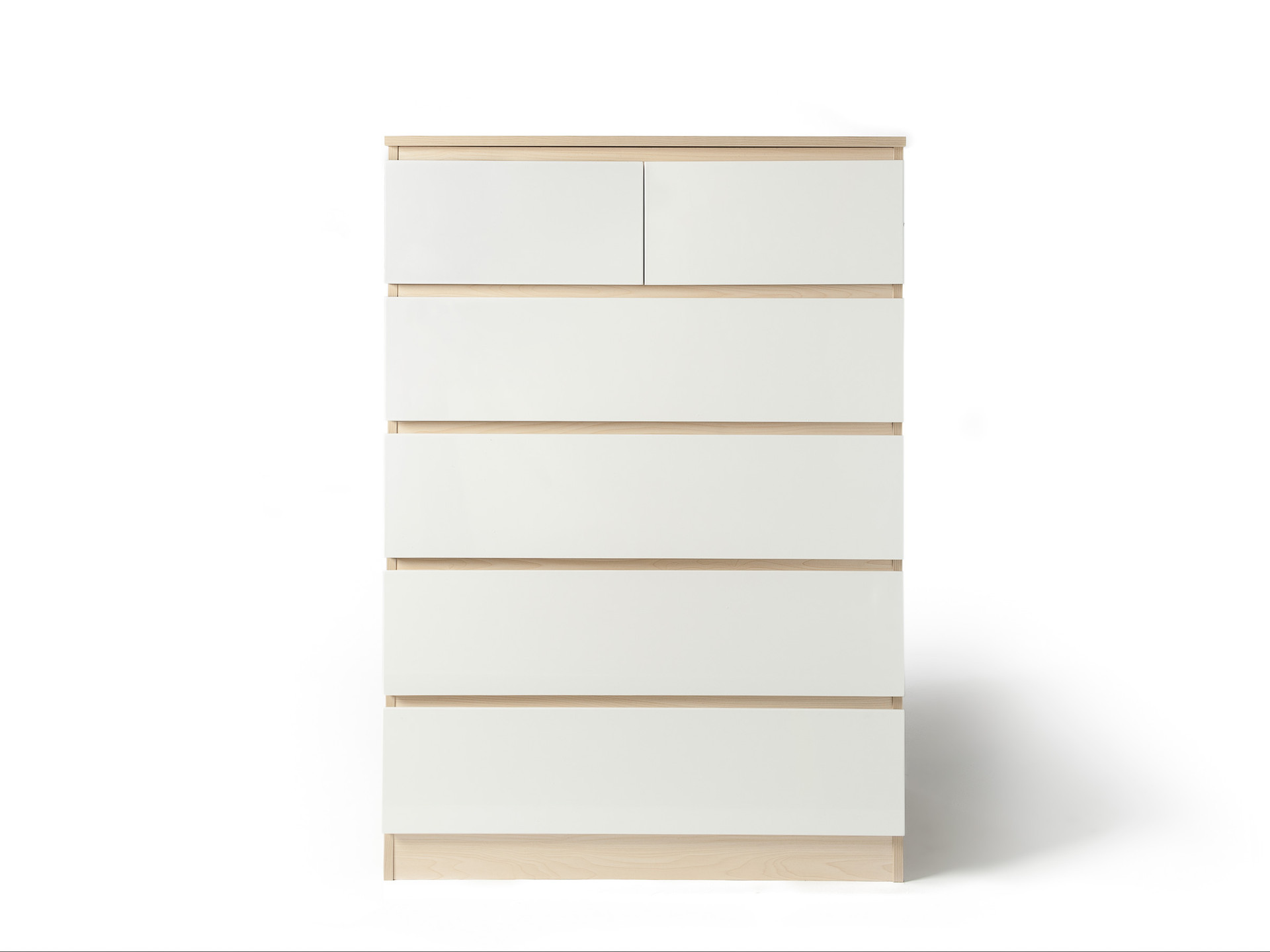Mocka Jolt Tallboy Drawers Natural / White Bedroom Furniture