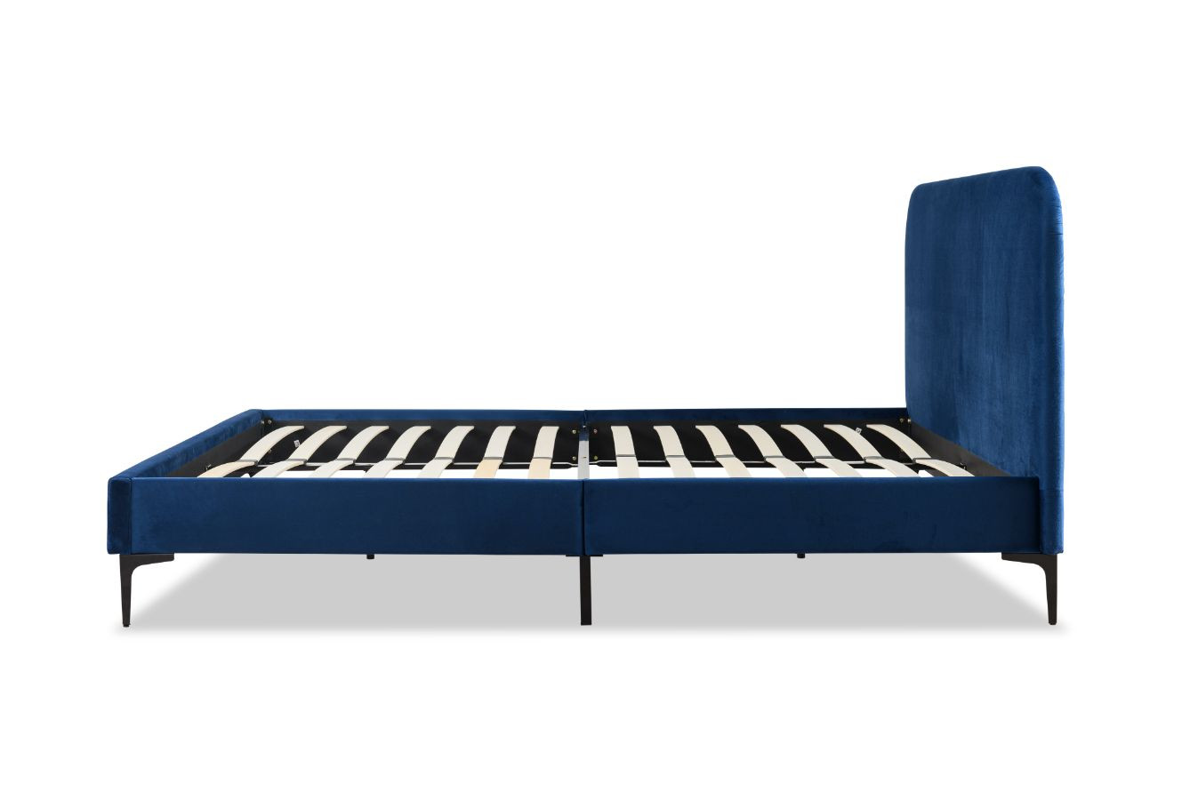 Luka Velvet Queen Bed Navy Bedroom Furniture Mocka AU