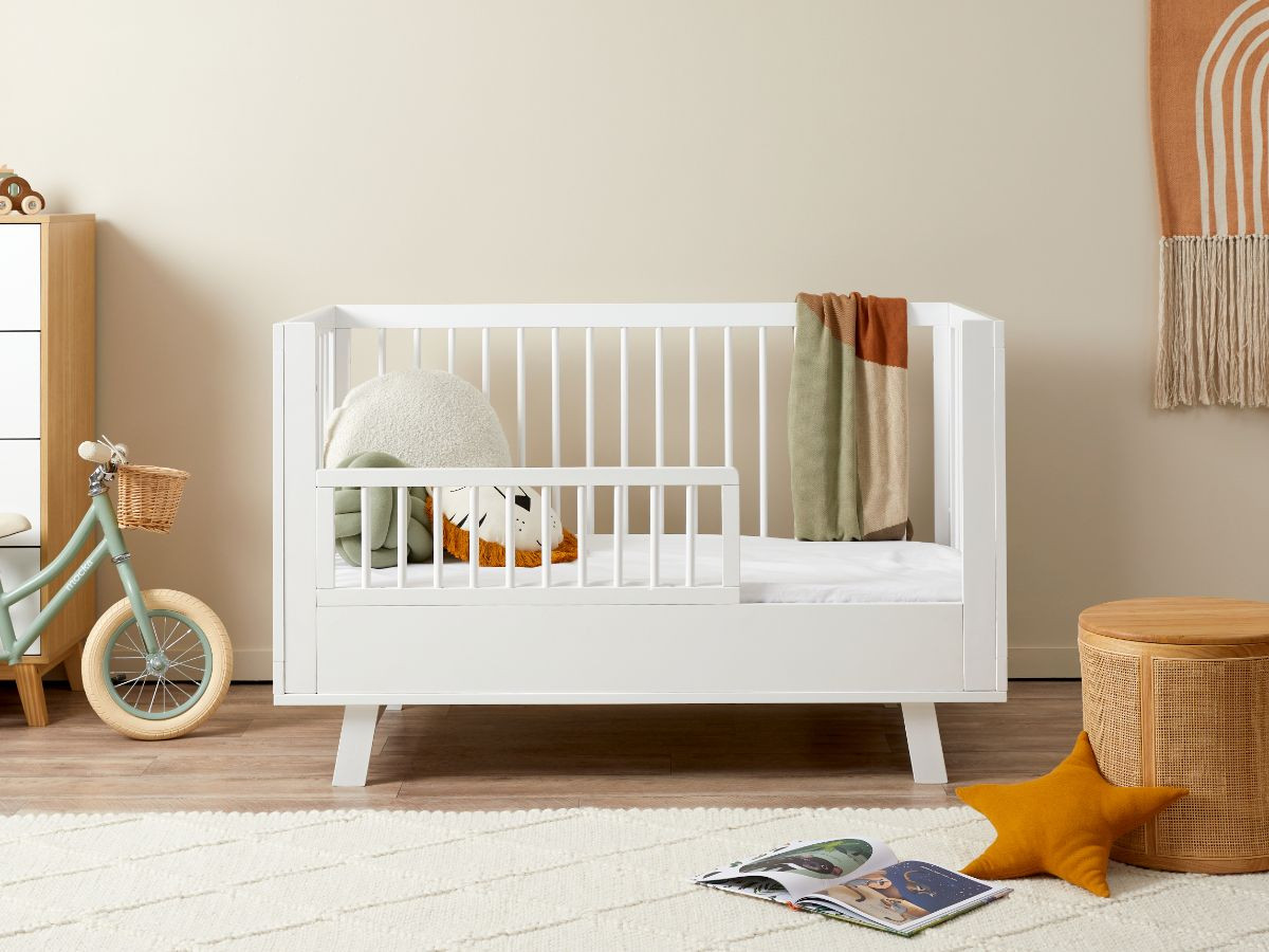 Aspen Cot Toddler Bed Half Frame White Mocka AU