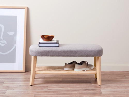 Ida Rattan Bench Seat - Grey | Mocka Home Furniture