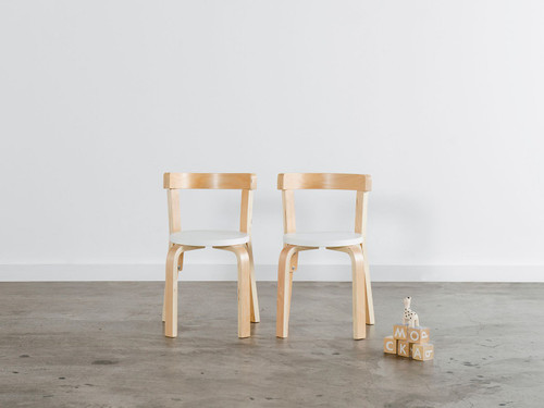 Hudson Kids Chairs- Set of 2 - White/ Natural