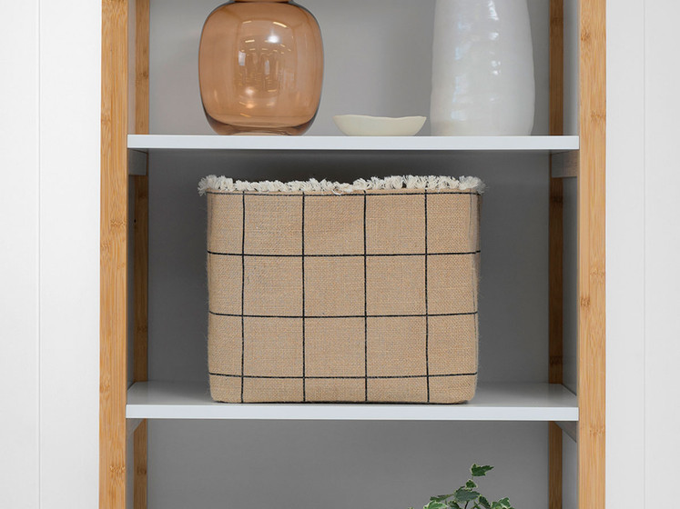 Floyd Square Basket - Black Stripe