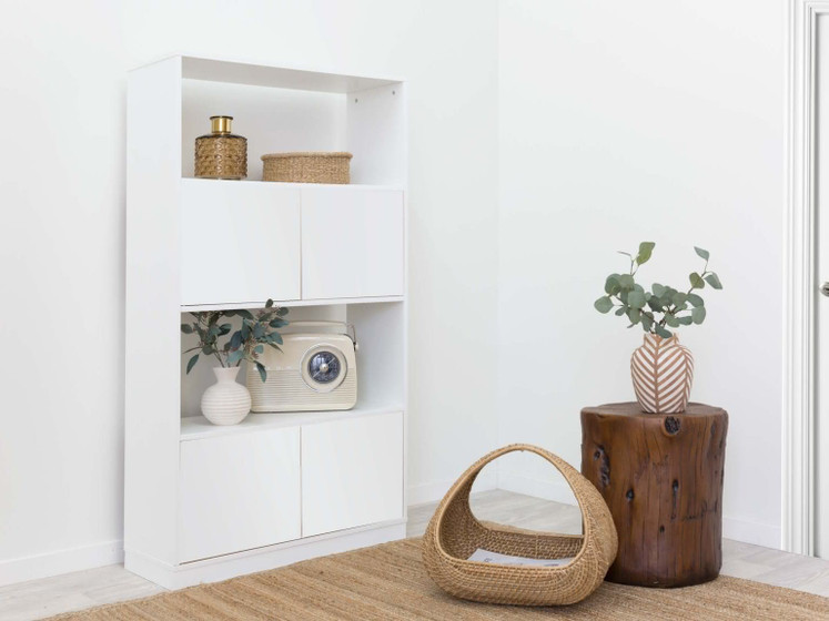 Mocka Essentials Large Bookcase - White