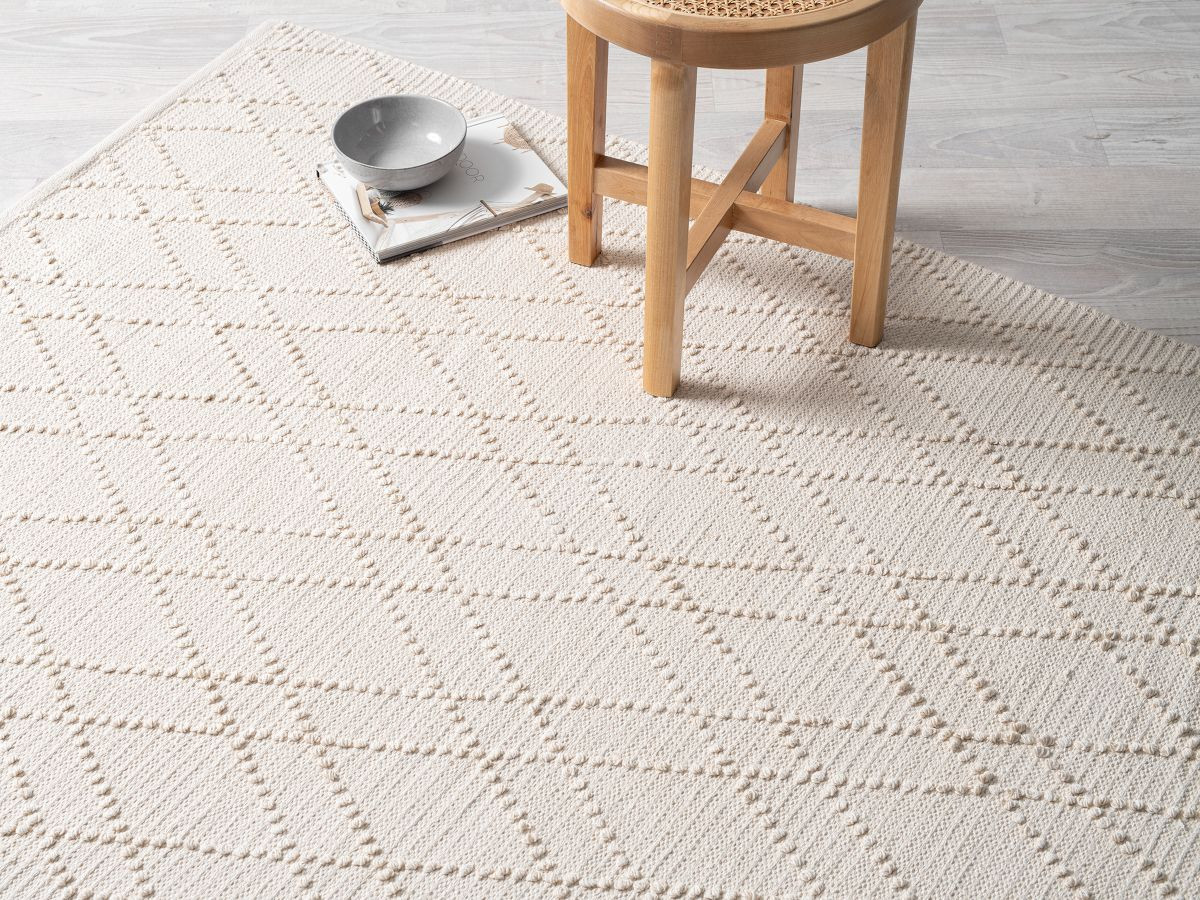 Beau Wool Blend Floor Rug - Large - Cream, Decor