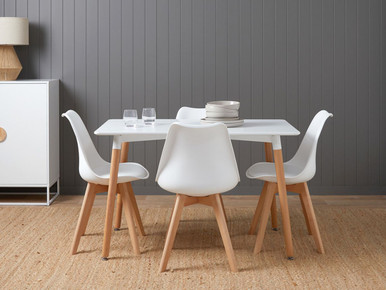 Contemporary 4 Seater Dining Table - White | Dining Furniture | Mocka AU