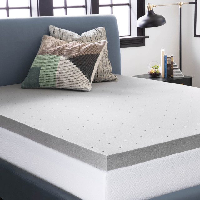 Lucid 3 inch Bamboo Charcoal Memory Foam Mattress Topper - Queen