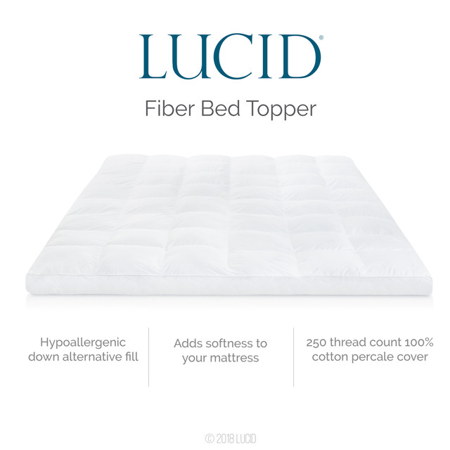 3& 4 Ultra Thickness Fitted Down Alternative Fiber Mattress Topper with  Elastic Deep Stripe - white - On Sale - Bed Bath & Beyond - 38398240