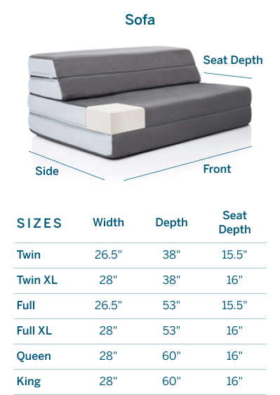 sofa dimensions