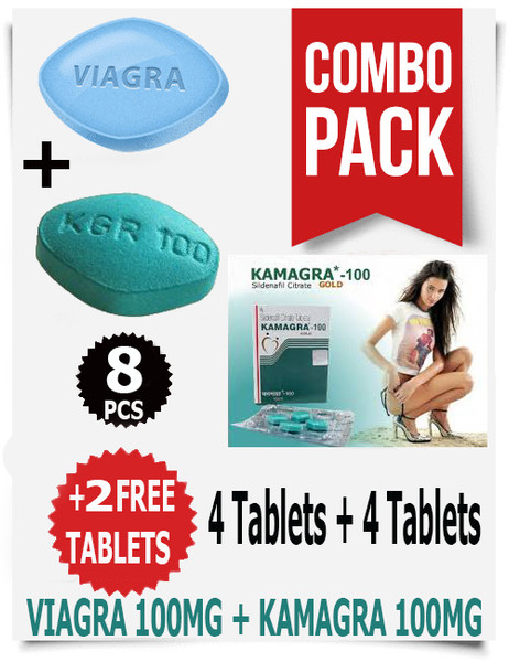 VIAGRA 10MG + KAMAGRA 100MG- COMBO PACK 4 + 4 8pcs +2Free