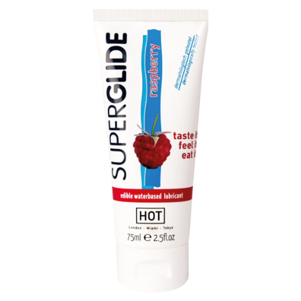 EDIBLES SUPERGLIDE LUBE 75ML RASPBERRY