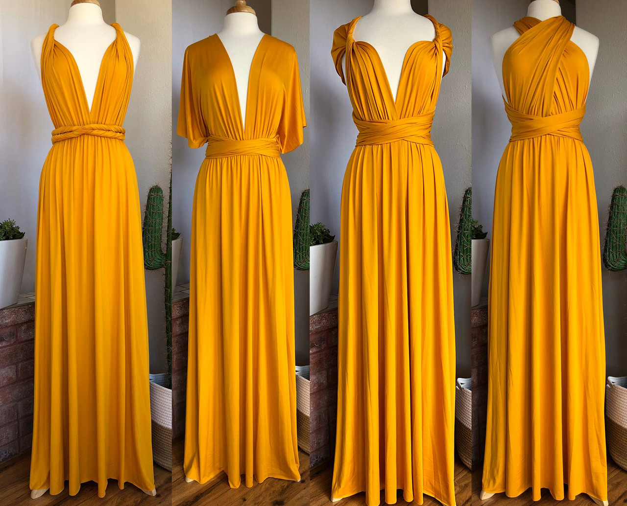 infinity dress mustard