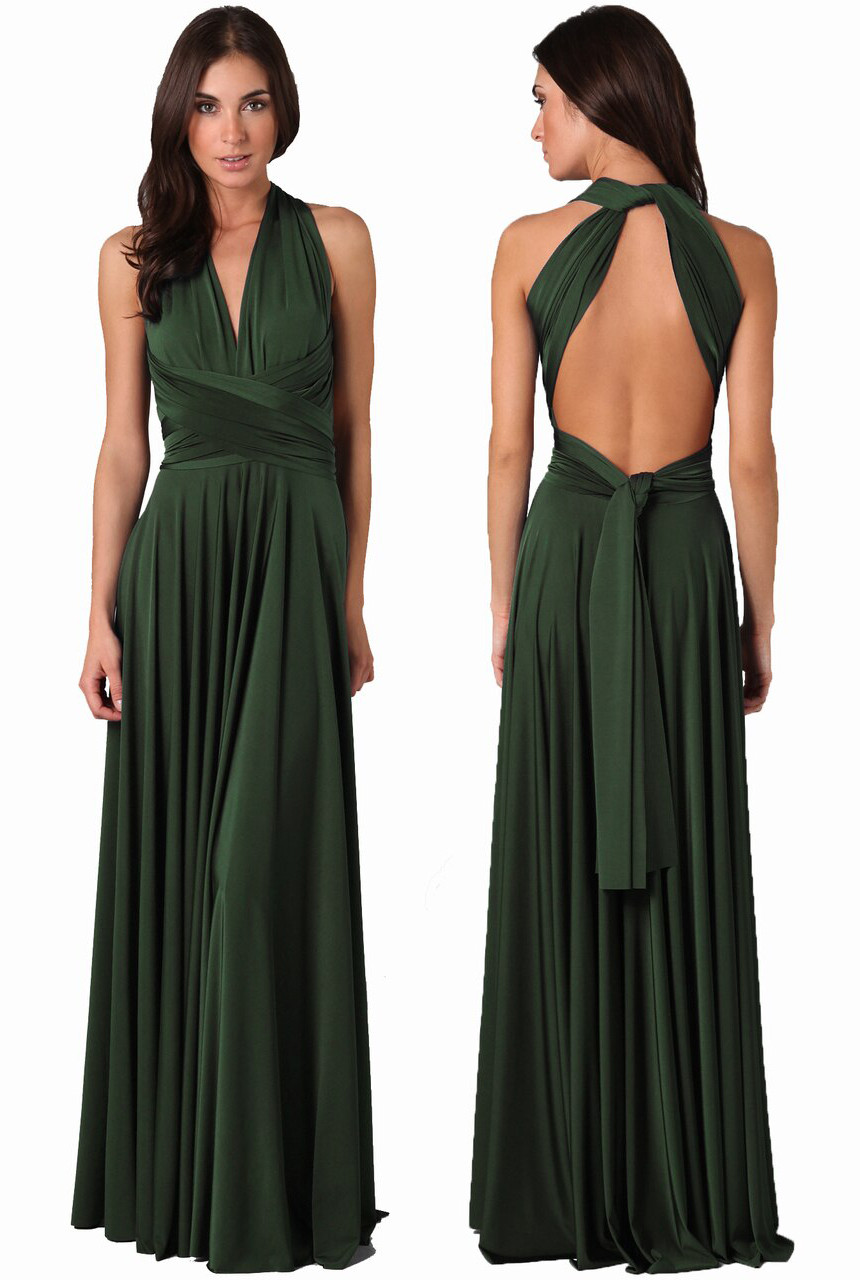 Forest Green Convertible Infinity Dress - www.ConvertibleWrapDress.com