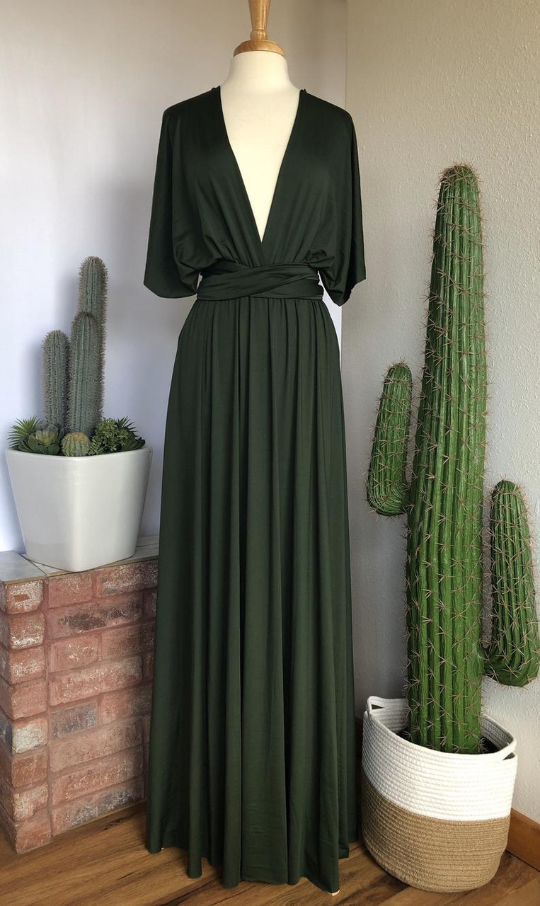 green velvet infinity dress