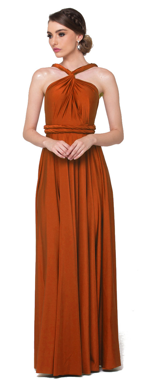 infinity dress burnt orange