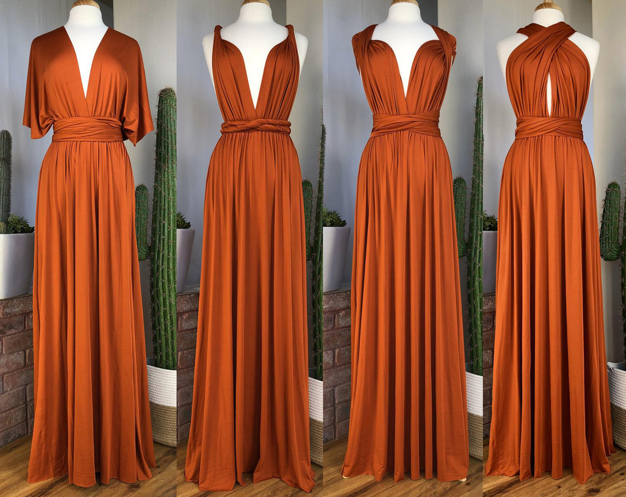 infinity dress burnt orange