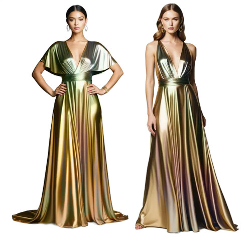 Maxi Convertible Dress - GOLD IRIDESCENT