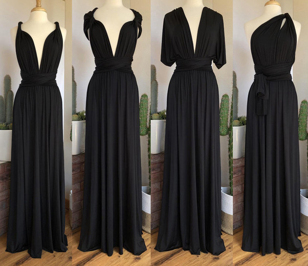 black convertible bridesmaid dress