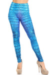 Creamy Soft Vibrant Blue Dragon Plus Size Leggings - By USA Fashion™