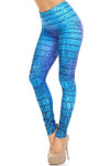 Creamy Soft Vibrant Blue Dragon Extra Plus Size Leggings - 3X-5X - By USA Fashion™