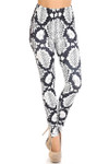 Creamy Soft Black and White Python Snakeskin Leggings - By USA Fashion™