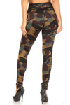 Brown Camouflage High Waist Belted Treggings