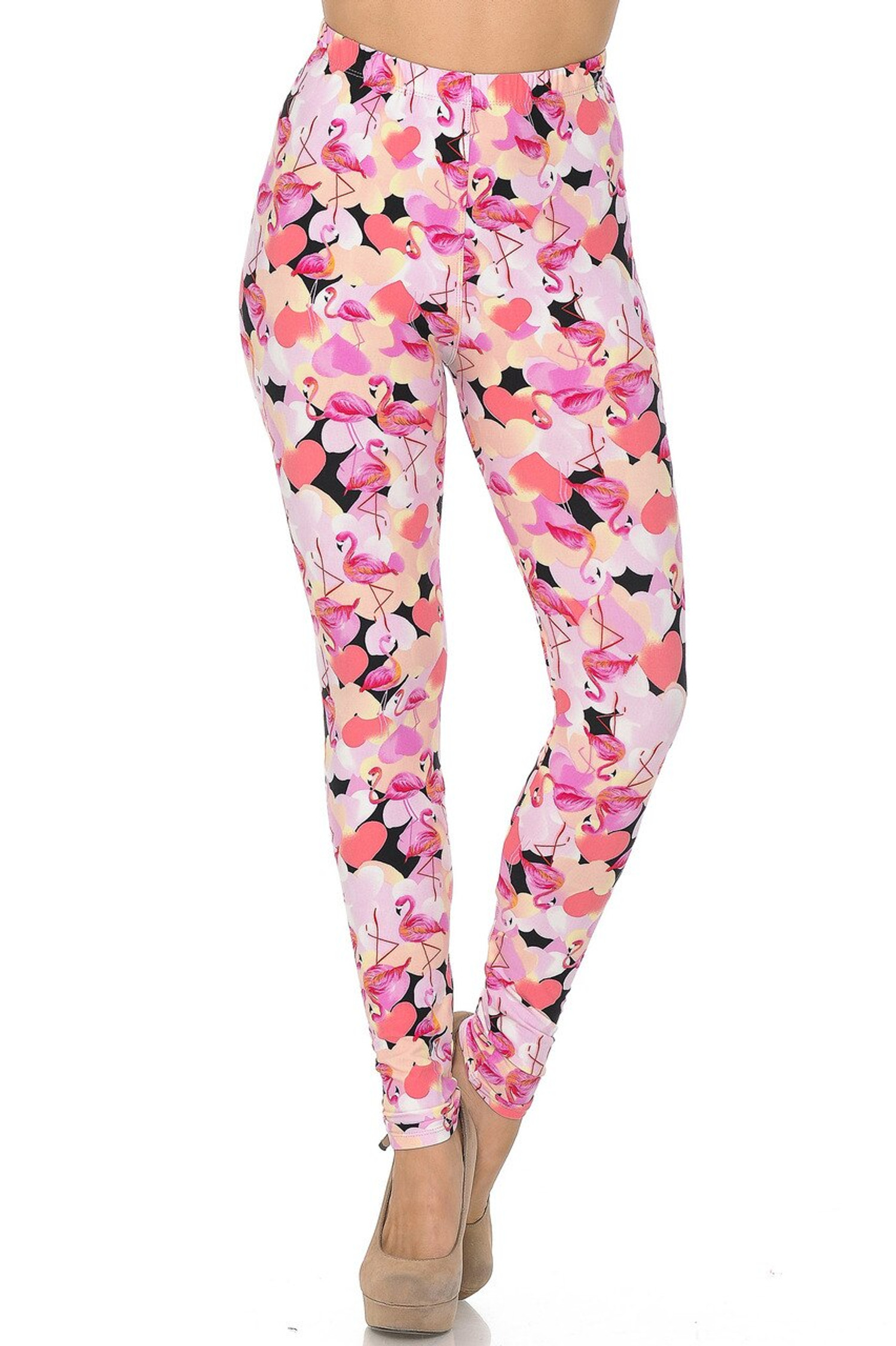 Buttery Soft Gorgeous Pink Flamingos Leggings