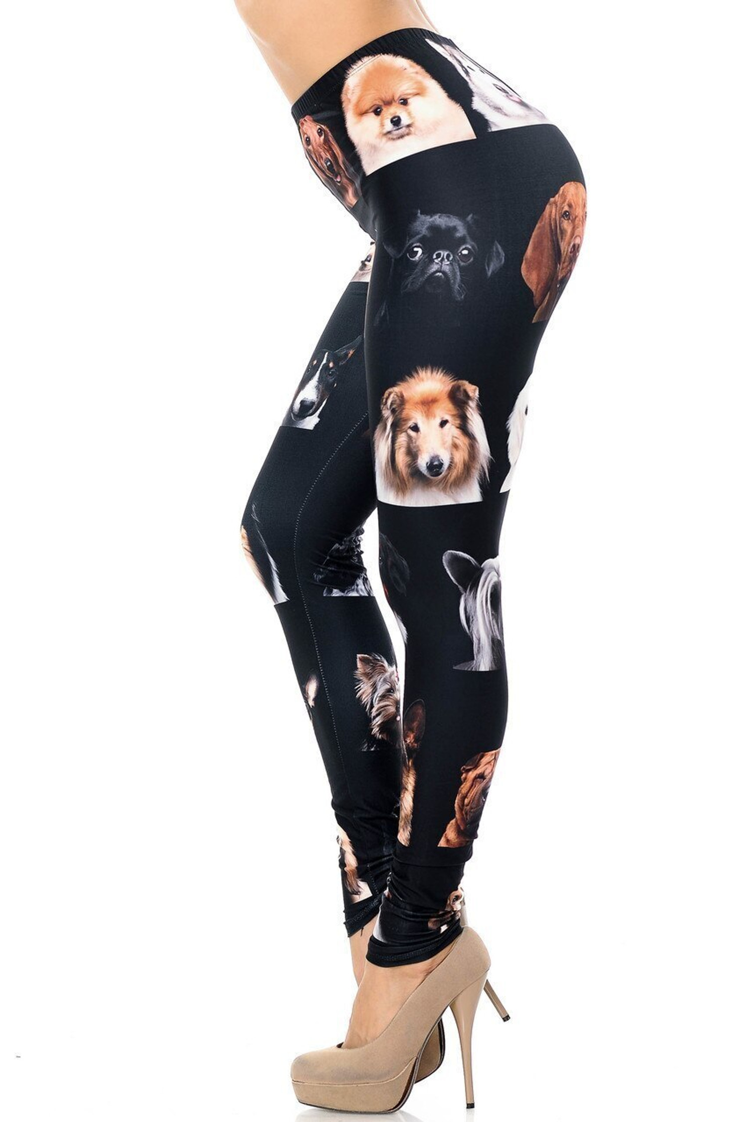 Dog Leggings For Women. Kawaii Dog Pattern Printed Leggings. Cute